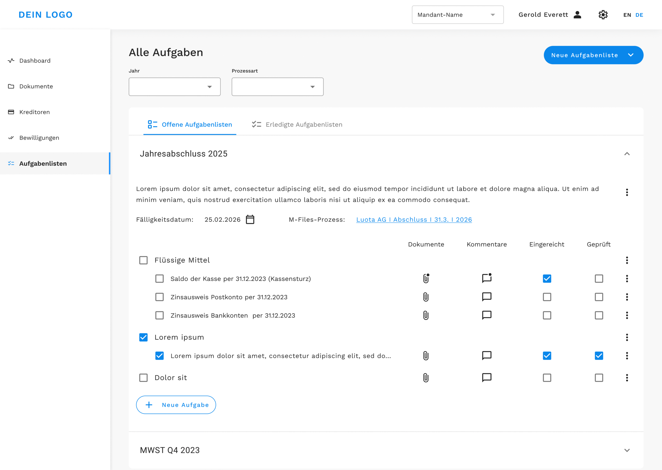 Treuhand Portal Dokument Einfordern